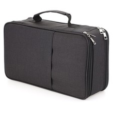 BSTKEY 360 Slots Pencil Case Wrap for Colored Pencils Black (No Pencils) Large