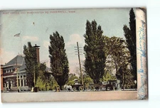 Old Postcard of Haverhill MA Post Office Washington Square