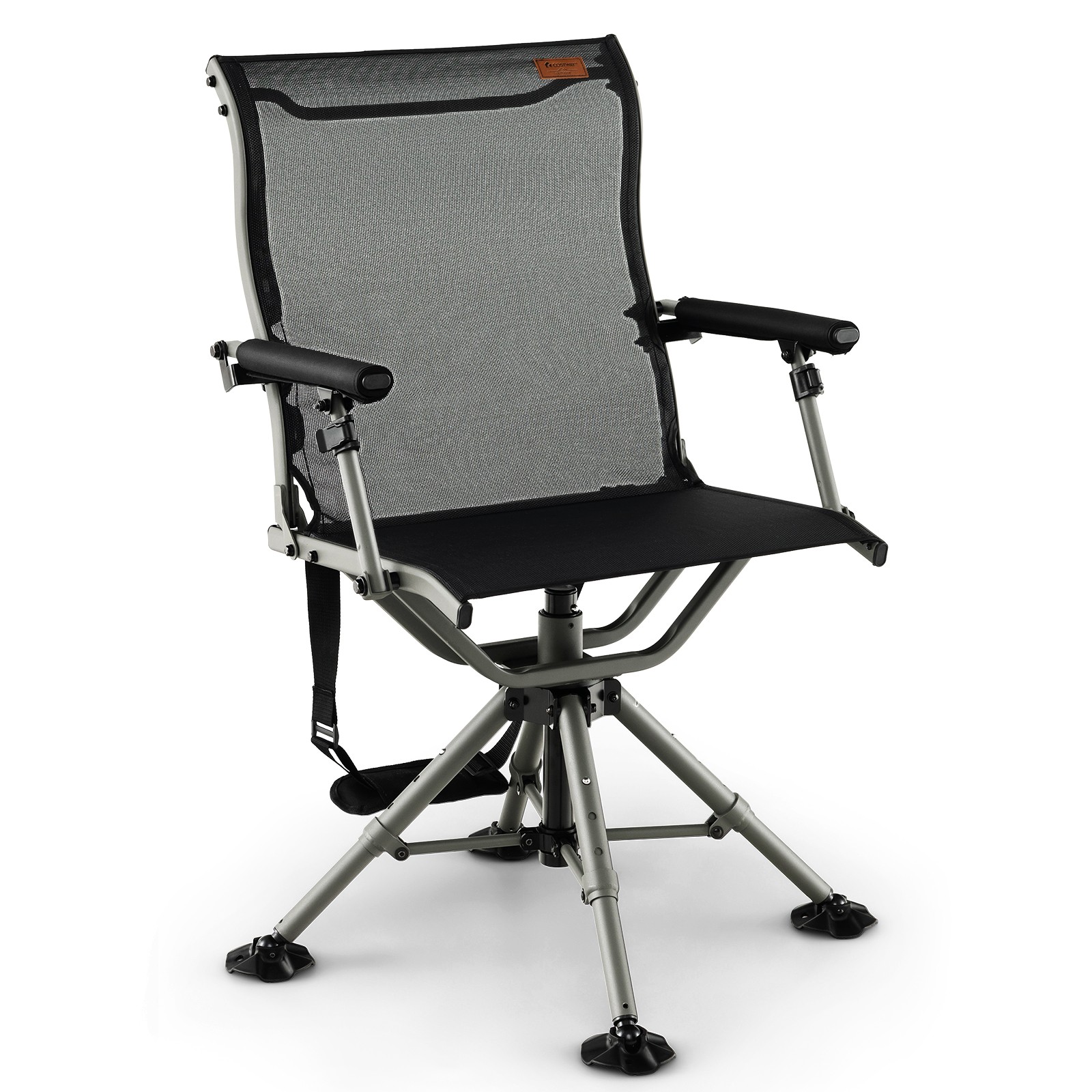 360 Degree Silent Swivel Hunting Chair, Folding Height Adjustable Hunter Chair