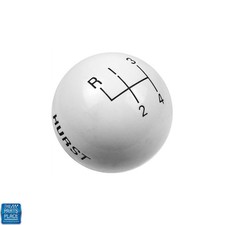 4 Speed Hurst Shifter Knob With Hurst Logo - White - Made In The U.s.a.