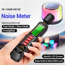 Digital Noise Meter 30‑130dB Handheld Decibel Tester Backlit LCD Data Hold