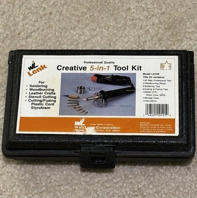 VTG WL LENK Creative 5 In 1 tool kit L51KB woodburning /soldering Home Craft NIB