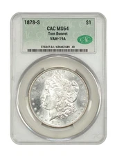 1878-S $1 CACG MS64 (VAM-19A, Torn Bonnet) - Morgan Dollar