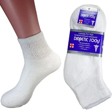 Dependable Industries inc. Essentials 3 pair Ankle Quarter Crew Diabetic... 