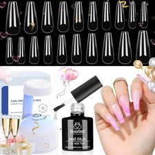 Beetles Gel Nail Kit - 500Pcs Coffin Nail Tips 5 In 1 Nail Glue Set