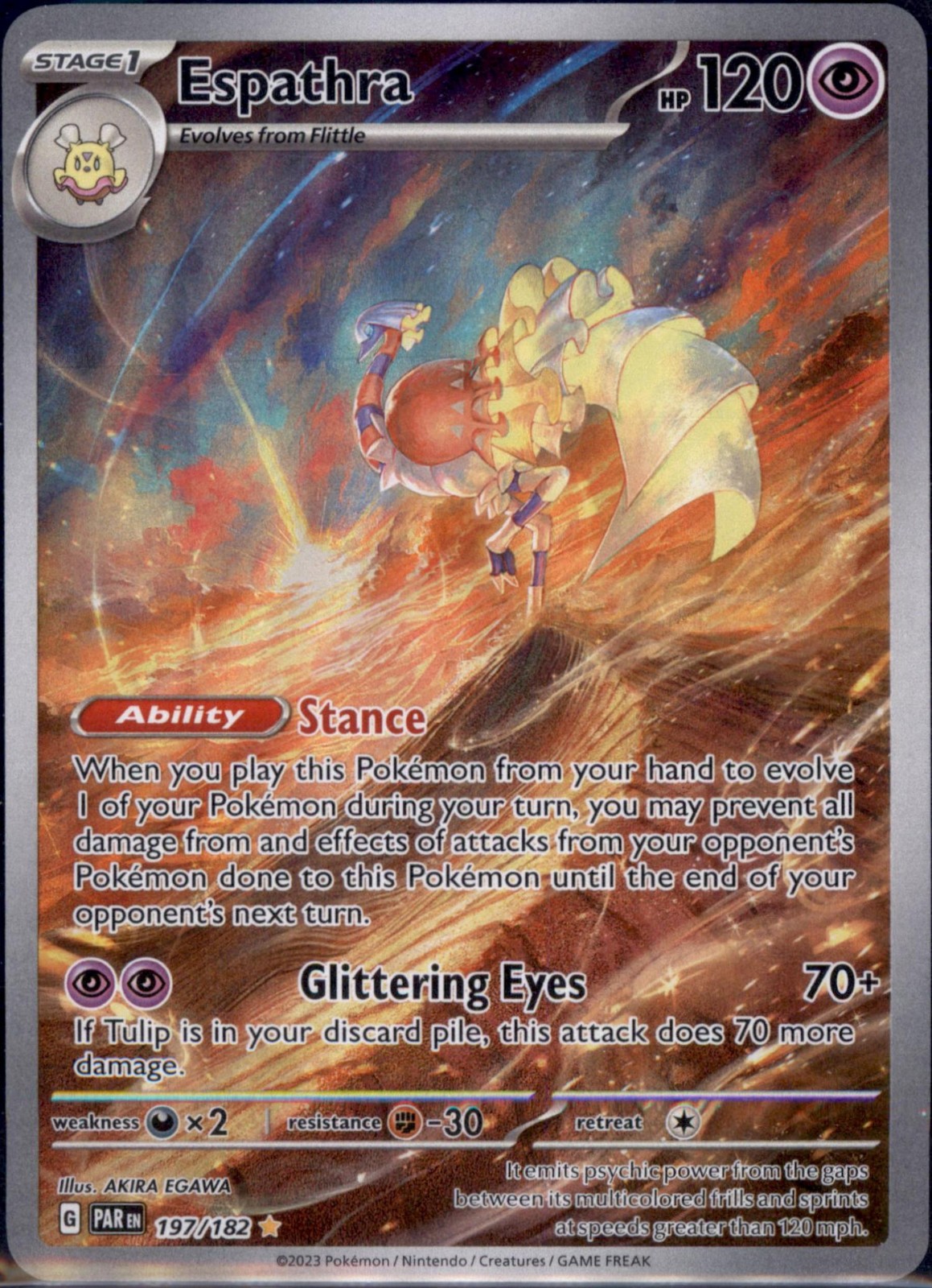 Espathra #197/192 Illustration Rare Paradox Rift  Pokemon 2023 NM
