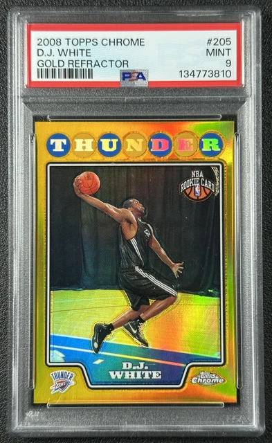 D.J. White PSA 9 2008-09 Topps Chrome #205 Rookie Gold Refractor 47/50 RC