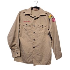 Boy Scouts America BSA Tan Uniform Shirt Youth LG Patches Northeast Illinois USA