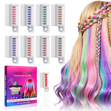 Hair Chalk Comb 8 Colors Temporary Hair Dye Marker Gifts for Girls Kids Adults f