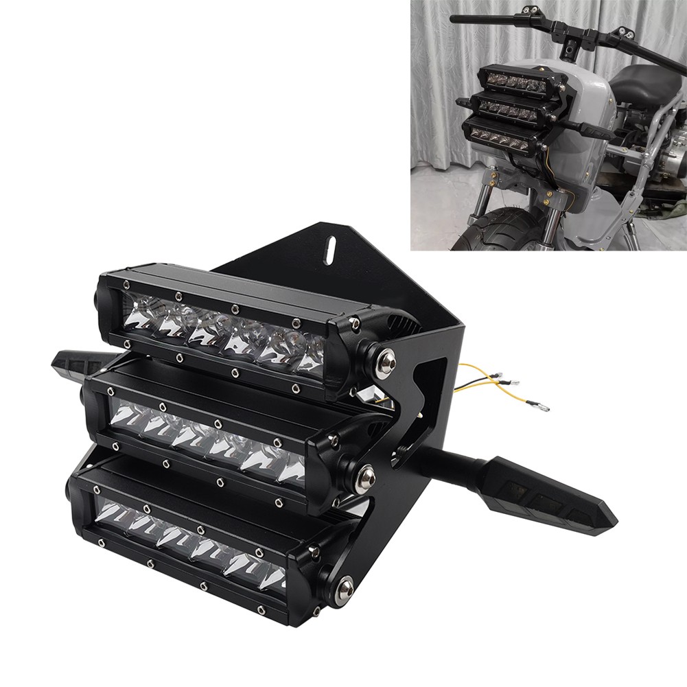 Triple Headlight Headlamp Kit For Honda Ruckus Zoomer For GY6 Scooter