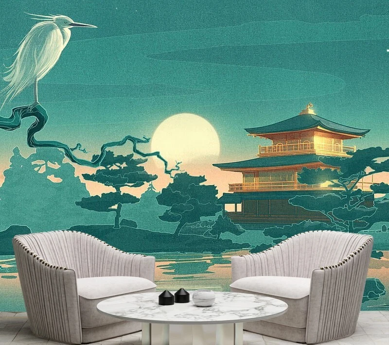 Photo Wallpaper Japanese Style, Landscape Wall Mural Wall Decor Art Decor