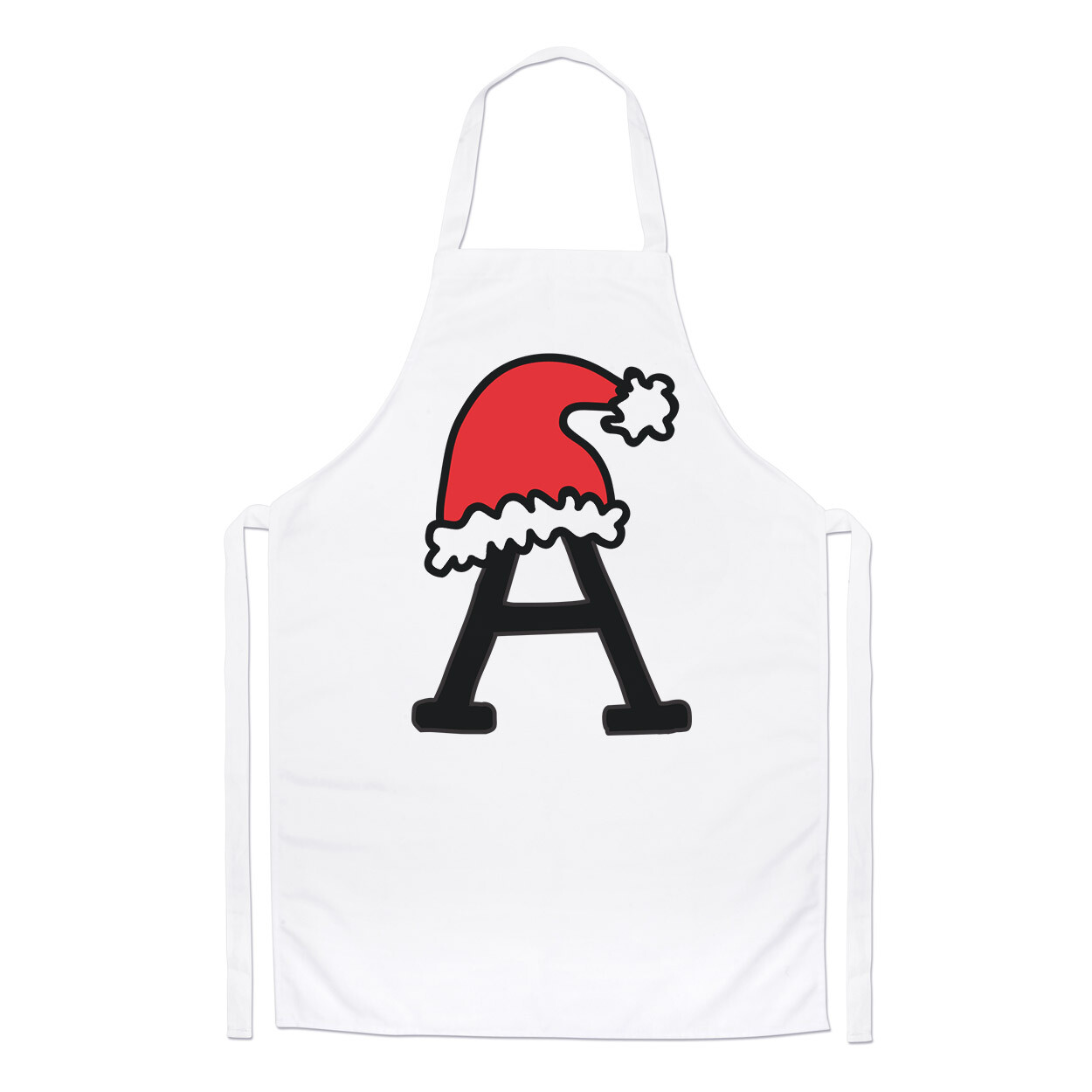 Letter A Christmas Hat Chefs Apron Red Santa Father Kids Alphabet Cooking