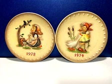 M.J Hummel Goebel Annual Plates of-2 Hand Painted