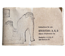 Steritar A B D Stereo Attachments Contaflex Contina Booklet Camera Instructions