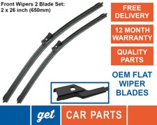 Front Wiper Blades (26" + 26") for Peugeot 508, SW from 2010-2018 Exact Fit OEM