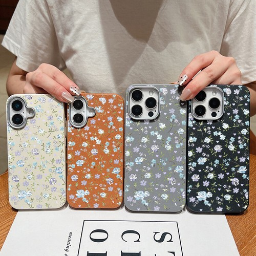 Flower Pattern Case For iPhone 16 Pro Max 15 14 13 12 11 Shockproof Phone Cover - Picture 5 of 22