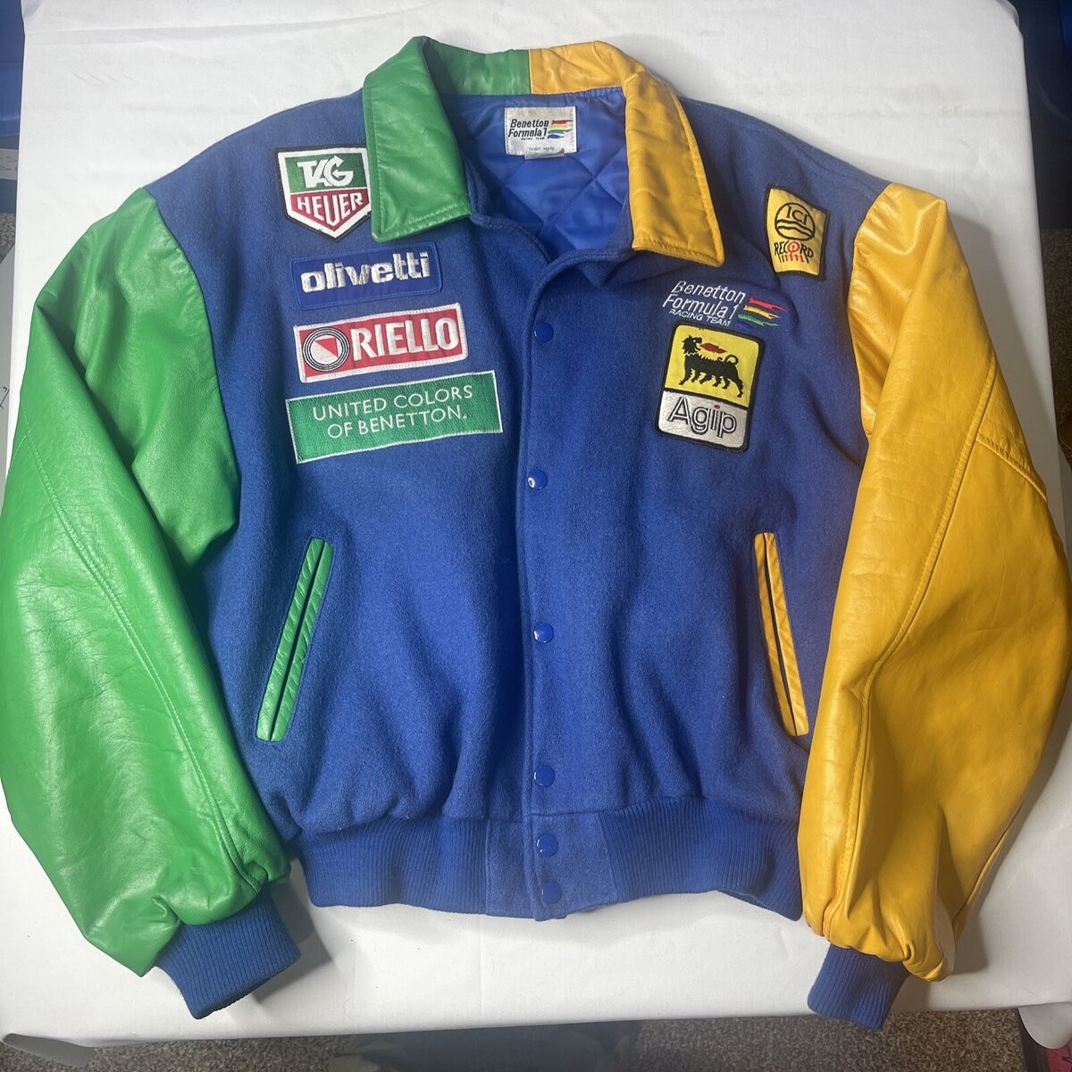 Custom Rare Benetton Jacket Formula 1 Racing Team F1 W Custom Rare Benetton Jacket Formula 1 Racing Team F1 W