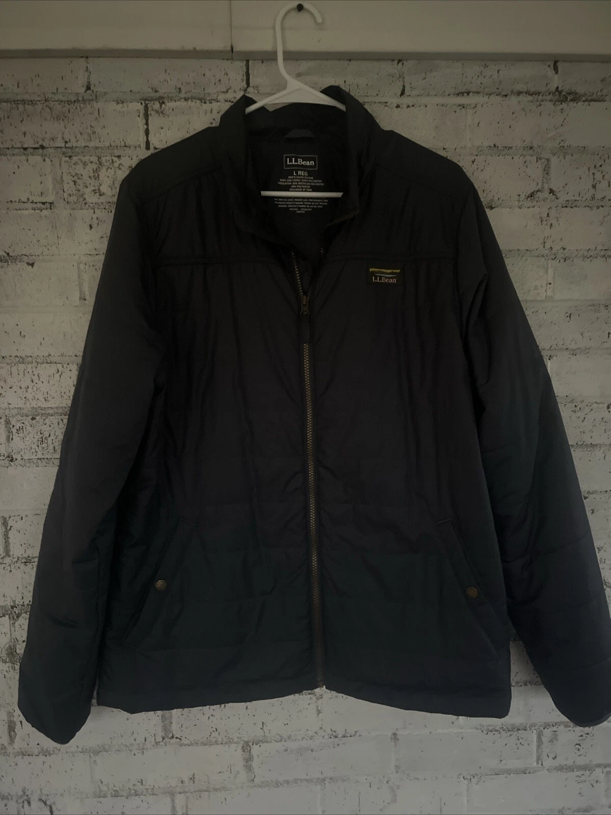 L.L. BEAN Size Large Mens Full Zip Insulated Jacket Navy Blue