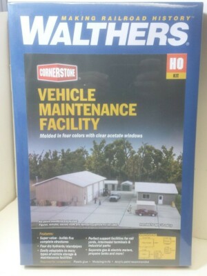 Vehicle Maintenance Facility Building Kit Walthers 933-4122 Model Railroad HO
