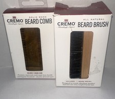 New Cremo Solid Wood Beard Comb All Natural Beard Brush Box Damage