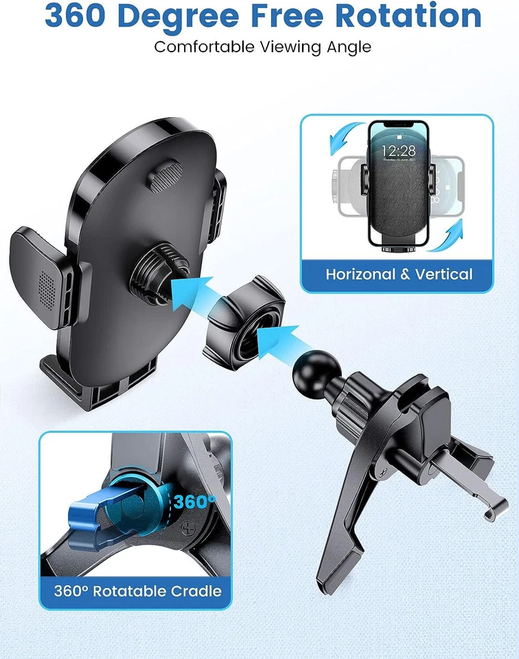 Universal Car Cell Phone Holder Air Vent Slot Mount For iPhone Samsung - Image 3 of 4