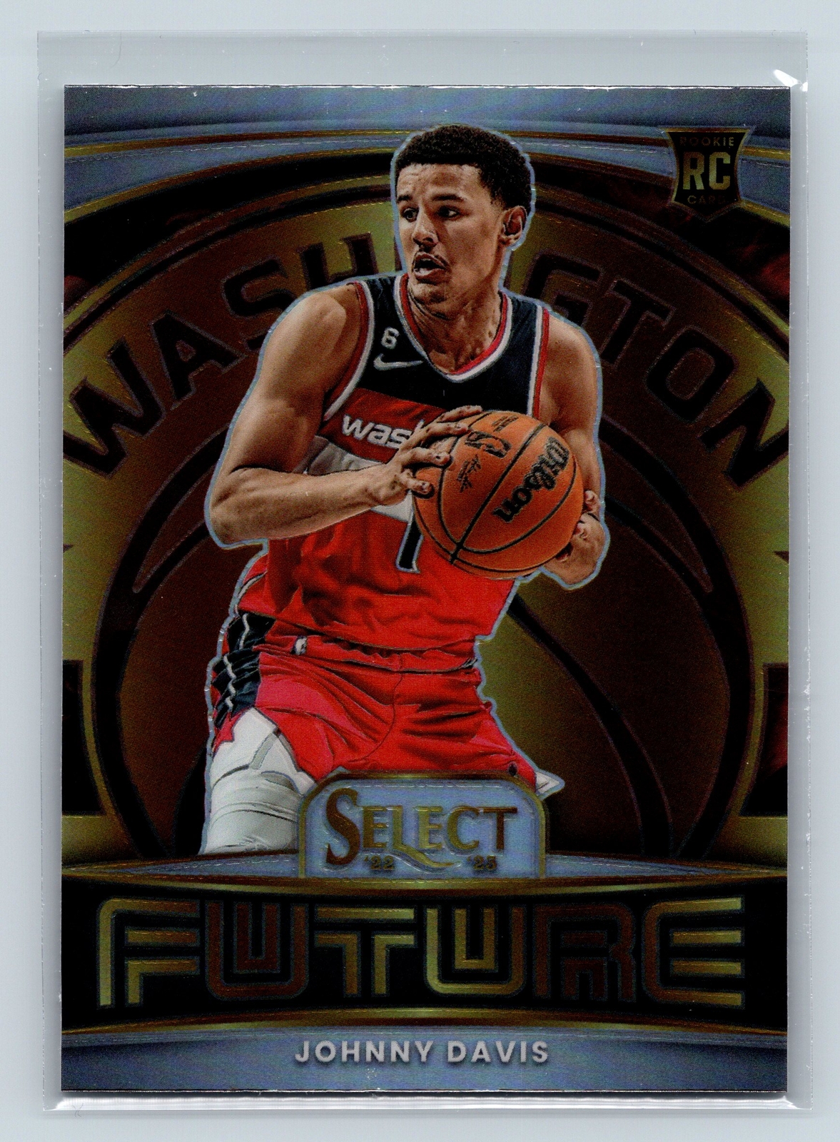 2022-23 Select Johnny Davis Rookie RC Future Silver Prizm Wizards No.9