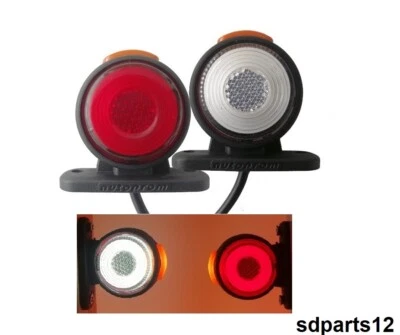 2 Feux de Gabarit Latéraux Néon LED 24V Rouge Orange Blanc Camion Remorque - Photo 1/4