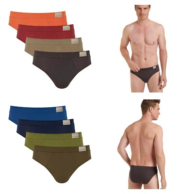 Men's Sloggi Go Natural Midi Briefs 4 Pack 95% Cotton 10214593