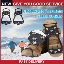 Ice Snow Anti Slip Spikes Grips Grippers Crampons Cleats For Hike Shoes Boot M/L