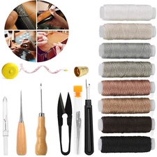 Upholstery Repair Sewing Kit With Awl Hand Sewing Needles Thread for Shoes Tent