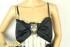 Celyn B Elisabetta Franchi Women's Blue Pleated Silk Top Size 40 Italy $240