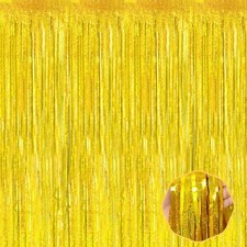 6 Pack Gold Foil Fringe Curtain Backdrop 3.28x8.2Ft Wedding Party Decor