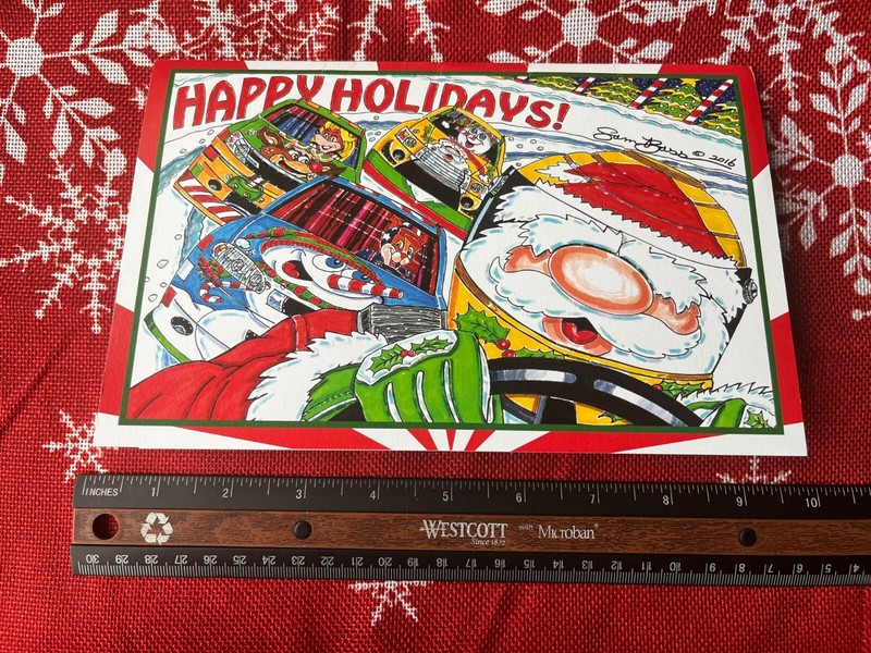 NASCAR Happy Holidays Sam Bass NASCAR Foundation greeting card