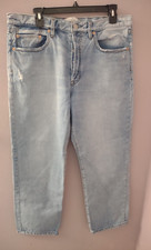 WE THE FREE Free People Mid Wash Button Fly Straight Leg Jeans Size 31