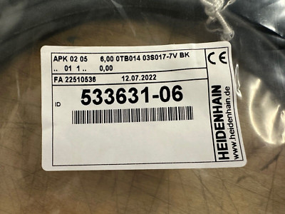 HEIDENHAIN adapter cable ID 533631-06 new sealed in bag 6 meter cable