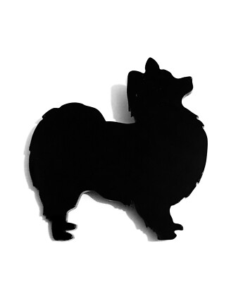 Papillon Hund Kühlschrankmagnet in schwarz... Lasergeschnitten