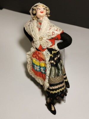 Sammlerstück Vintage-Puppe Roldan. Dame im Flamencokostüm. Handgefertigt. Spanie