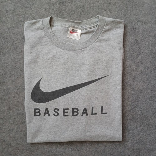 Vintage Nike Baseball T Shirt Mens Extra Large Gray Jumbo Swoosh 90s USA - Picture 16 of 17