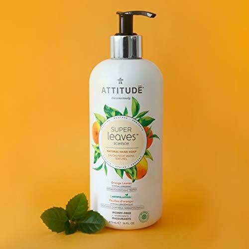 ATTITUDE Super Leaves, Hypoallergenic Hand Soap, Orange Leaves, 16