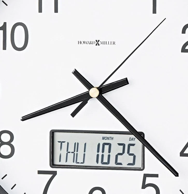 New Howard Miller Chronicle Wall Clock with LCD Inset 14-inch Grey Xmas - Image 2 of 3