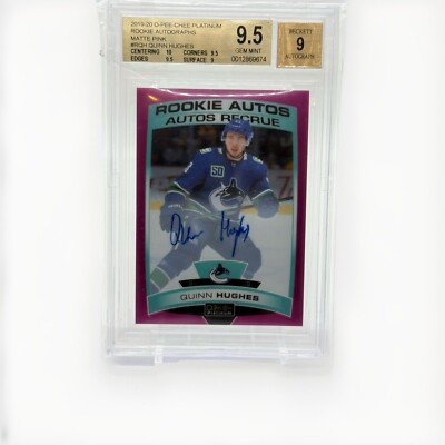 2019 OPC Platinum - Quinn Hughes - RC Auto /99 - Rookie - BGS 9.5