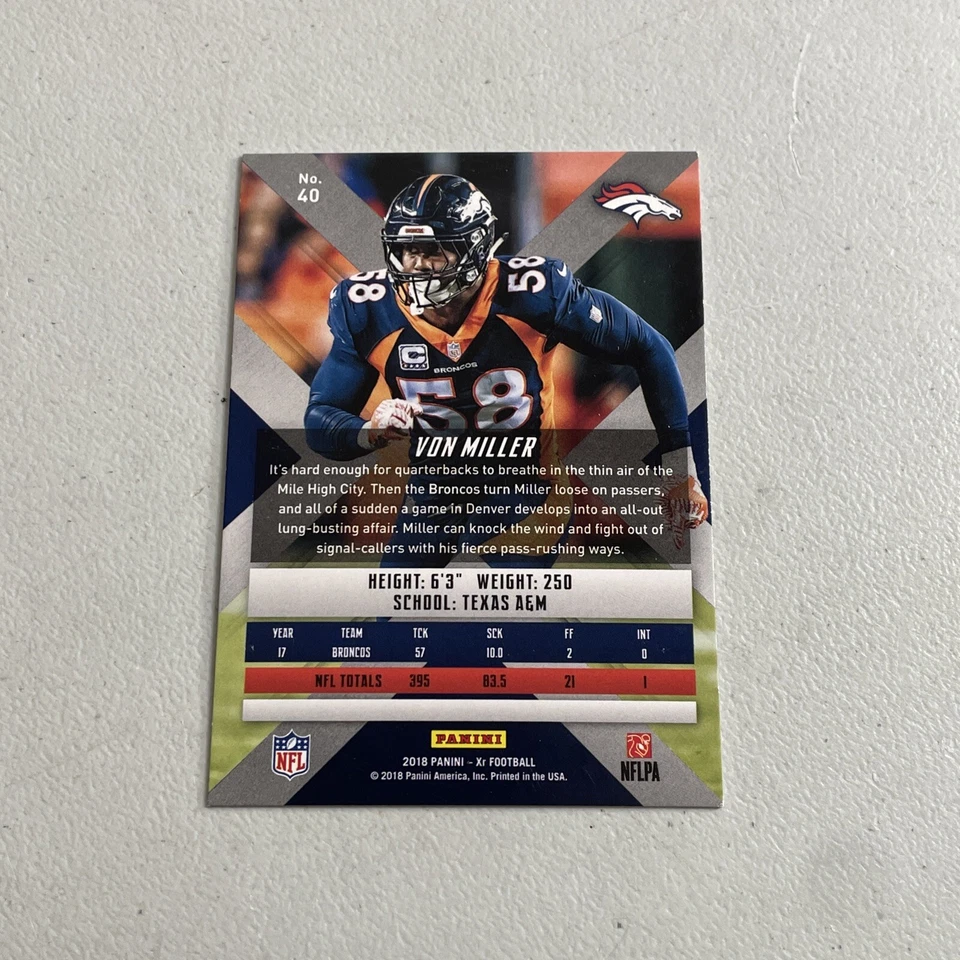 2018 Panini Xr Football #40 Von Miller 202/299 - Image 2 of 2