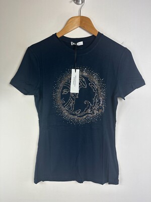 Authentic Ex Sample Piece Versace Collection Embellished Tee Size 42 UK 10