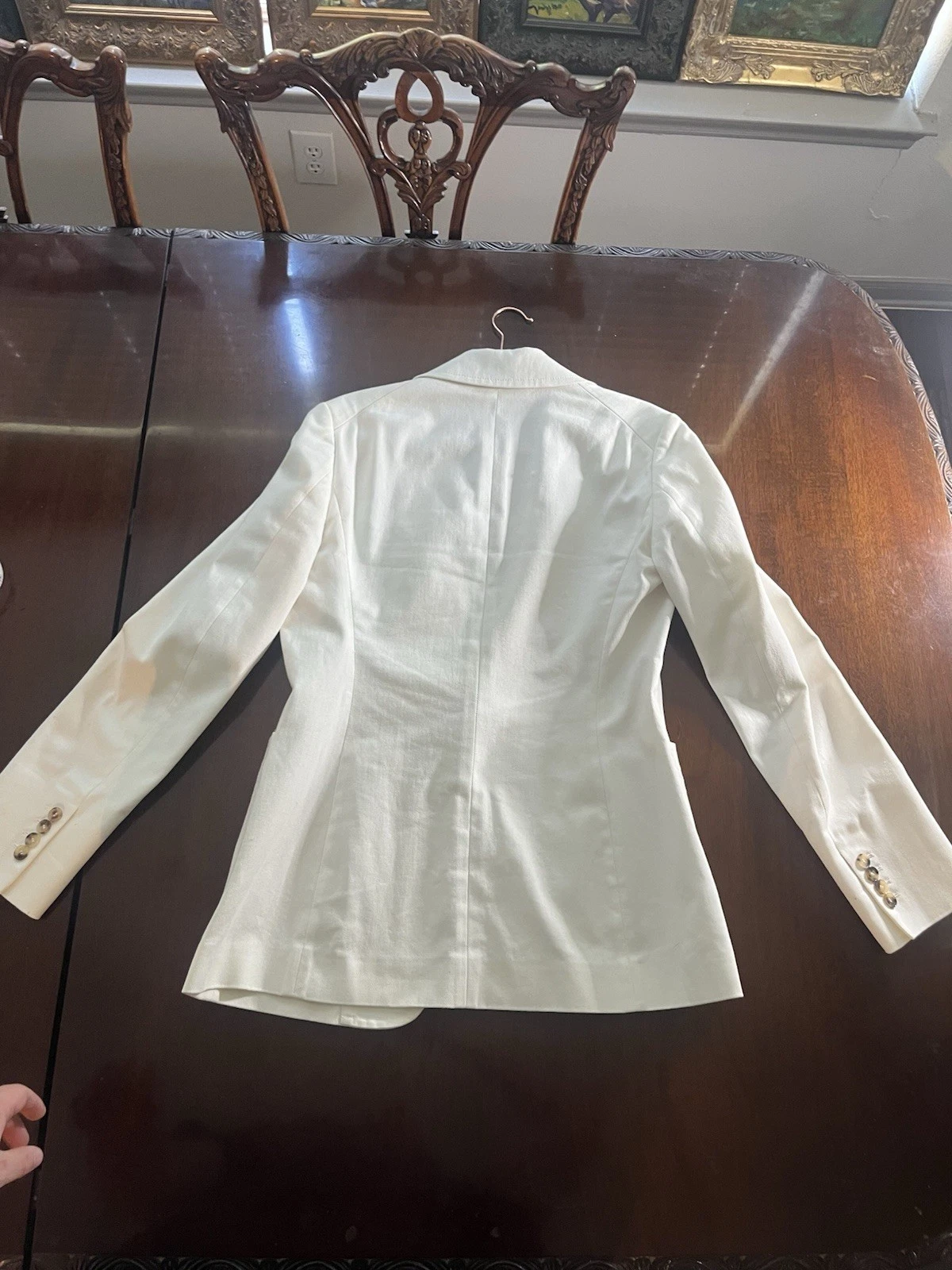 OFF WHITE Salvatore Ferragamo Vestito Giacca Donna 48 Off White Un Bottone Vestito Giacca