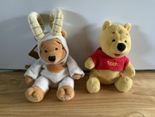 Winnie the Pooh Plush LOT Disney Store ARIES RAM Zodiac Beanie Beanbag Pooh Bear