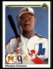 Marquis Grissom *ROOKIE CARD* (RC) 1990 Upper Deck #9. rookie card picture