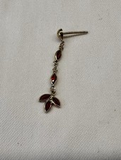 Mandarin Garnet dangle Earring In 9 Ct Gold
