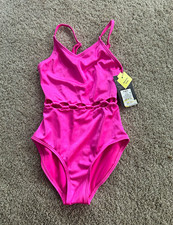 Art Class Girls S Solid Pink Adjustable Strap One Piece Swimsuit NWT