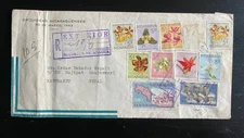 1962 Nicaragua Registered Airmail Cover to Nepal – Orchid Series + Commemorative