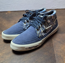 Ed Hardy Love Kills Shoes Mens Size 11 Blue Canvas Tattoo Y2K Street Sneakers